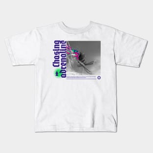 skiing skier adrenaline Kids T-Shirt